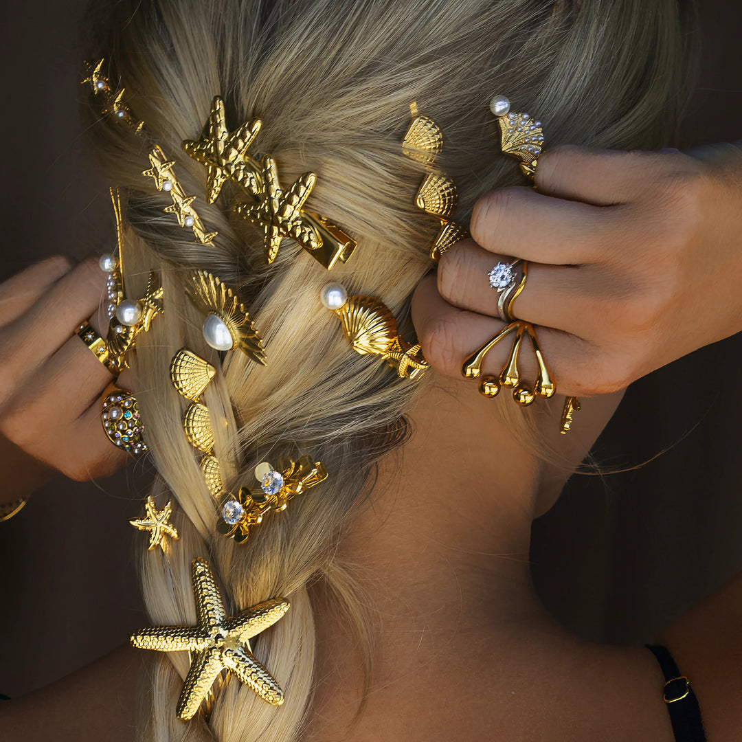 Tidal Treasures Gold Hair Clip