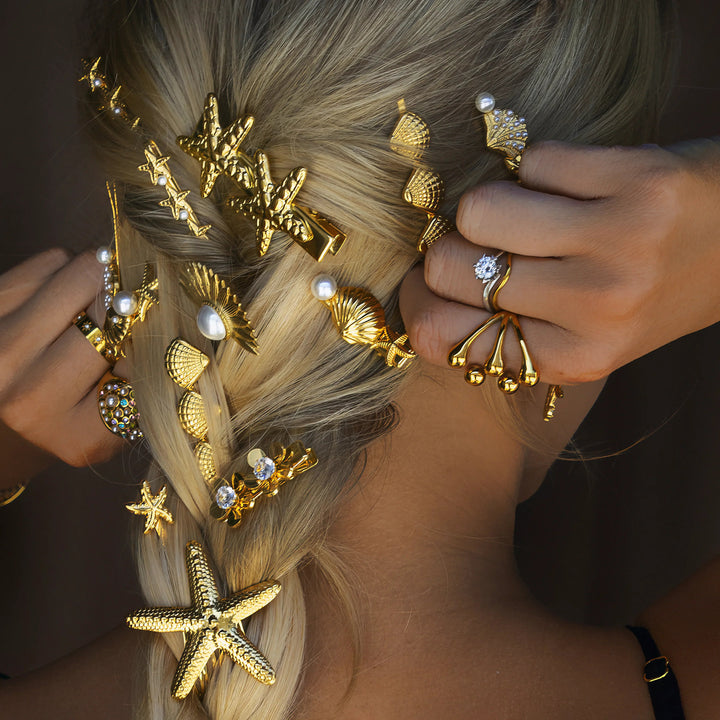 Tidal Treasures Gold Hair Clip