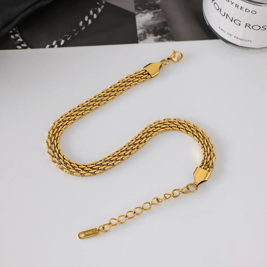 Avelie Mesh Chain Gold Anklet