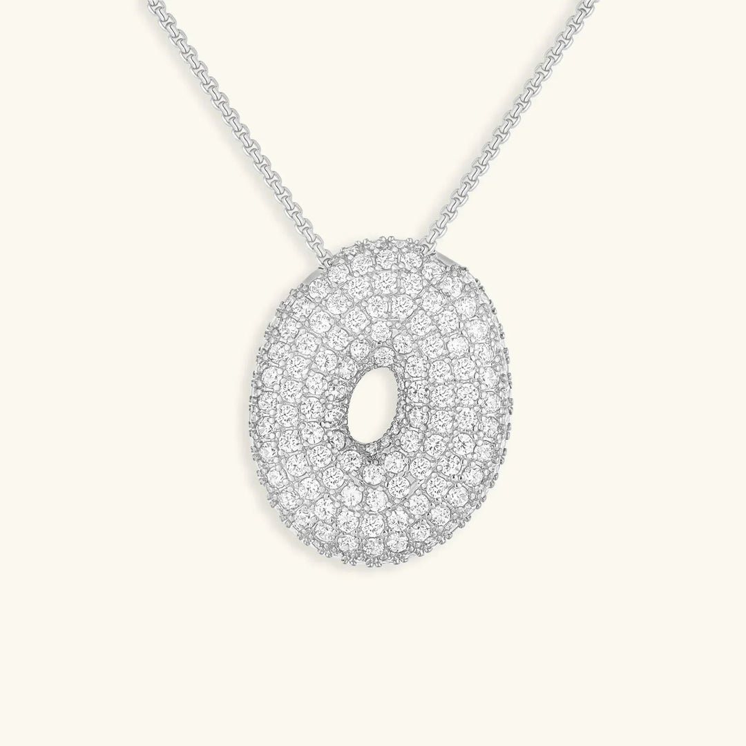 Bubble Initial Diamond Necklace