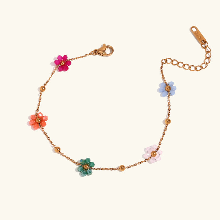 Azalea Floral Gold Bracelet