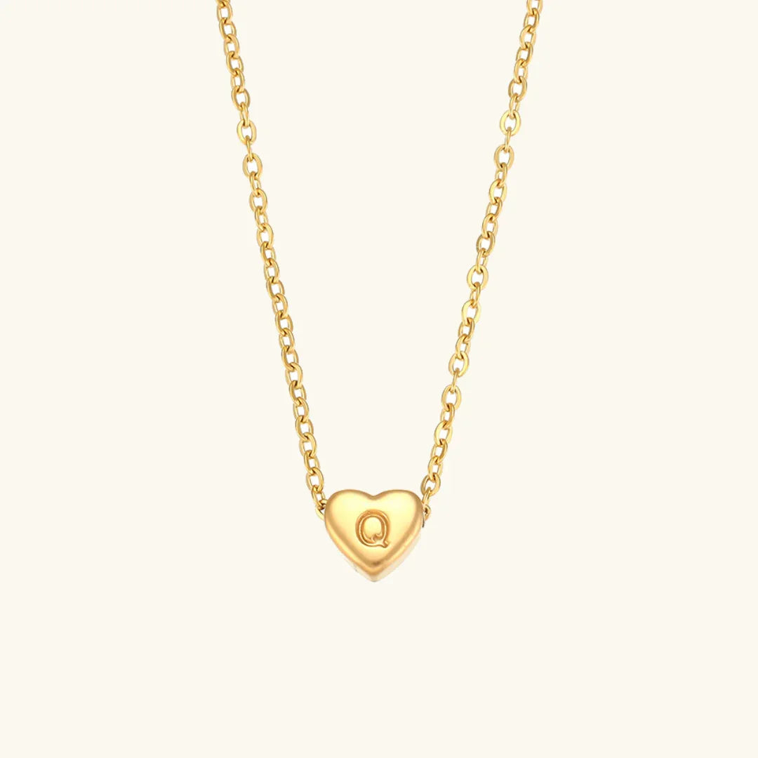 Heart Initial Gold Necklace
