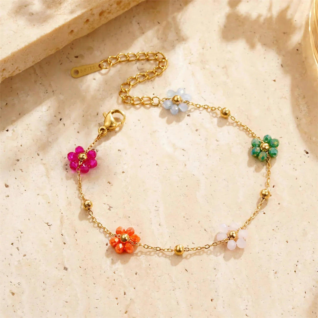 Azalea Floral Gold Bracelet