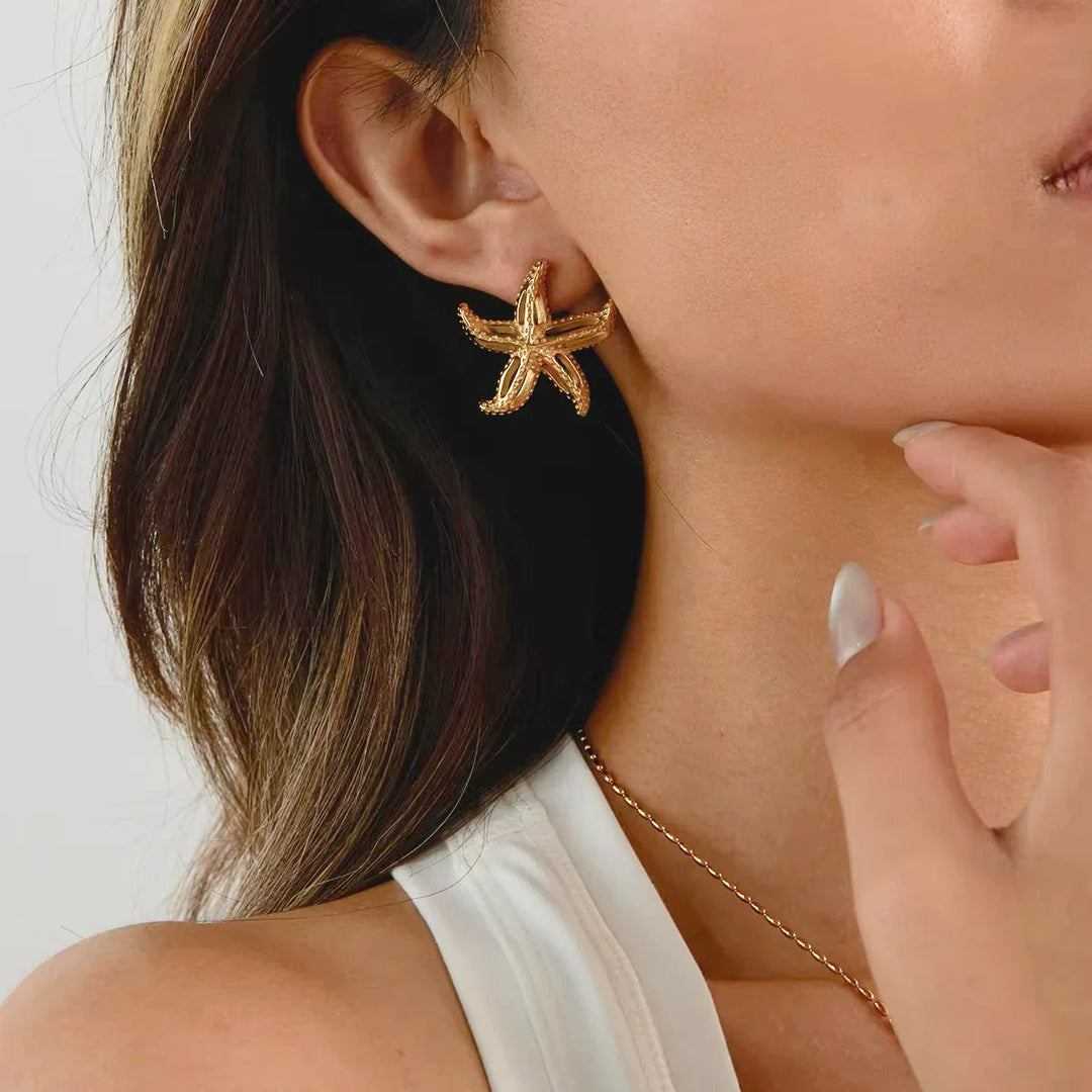 Aquatta Gold Starfish Earrings