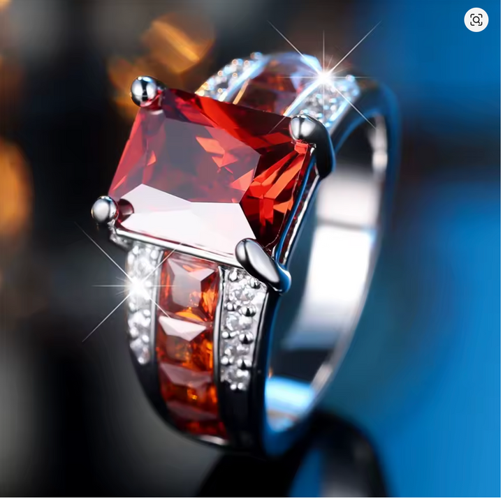 Silver Ruby Split-Shank Ring