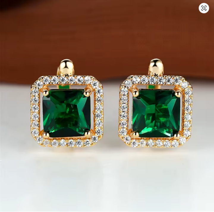Zircon Hoop Earrings Crystal Birthstone Earrings