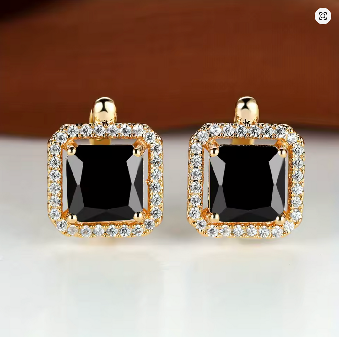 Zircon Hoop Earrings Crystal Birthstone Earrings