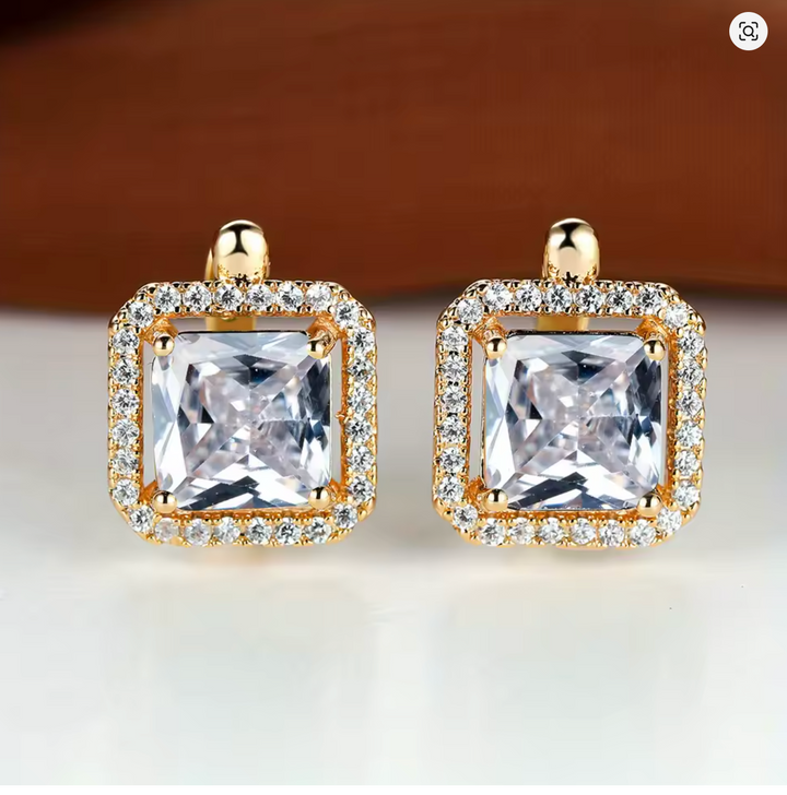 Zircon Hoop Earrings Crystal Birthstone Earrings