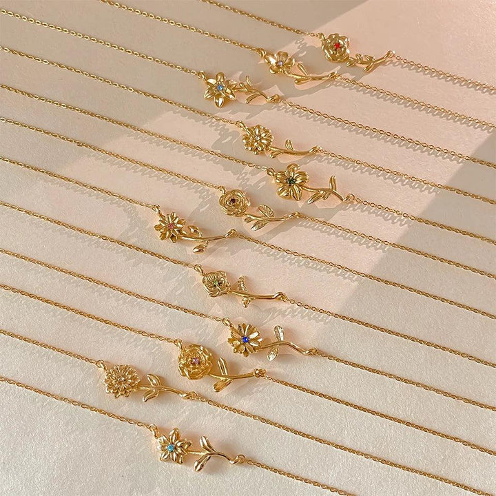 Maribelle Birth Flower Gold Necklace
