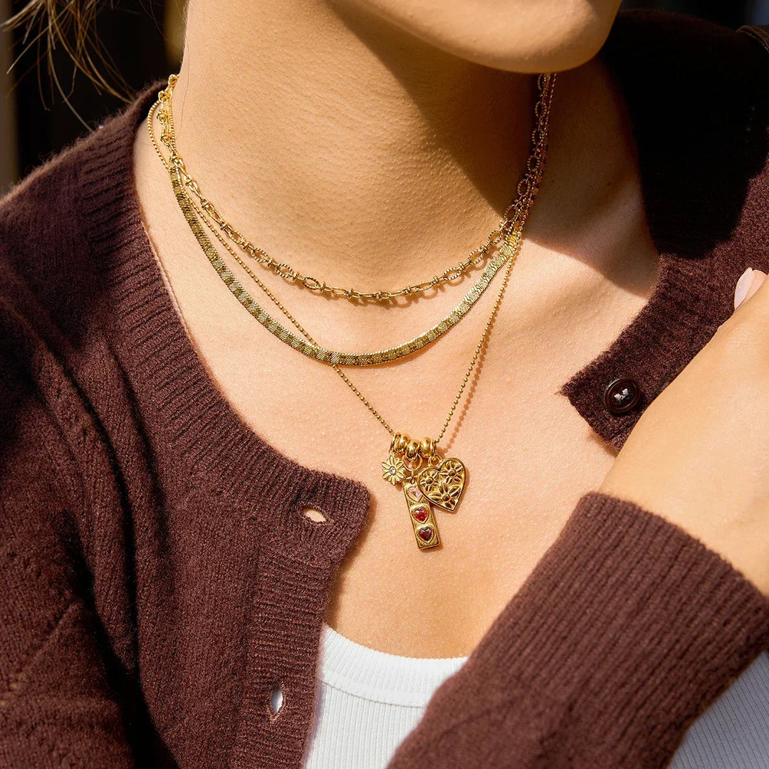 Tatiana Triple Heart Charm Necklace
