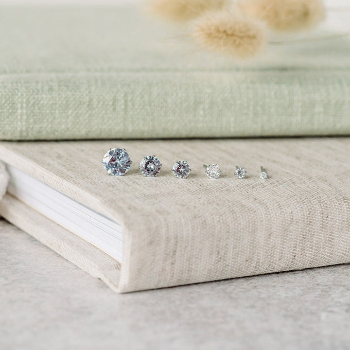 Clear Cubic Zirconia Hypoallergenic Earrings