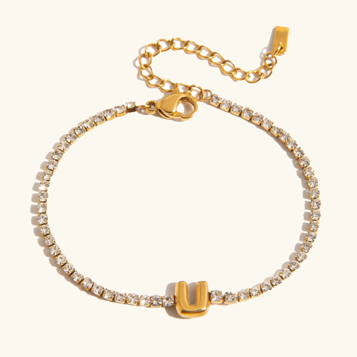 Avaria Bubble Letter Tennis Bracelet