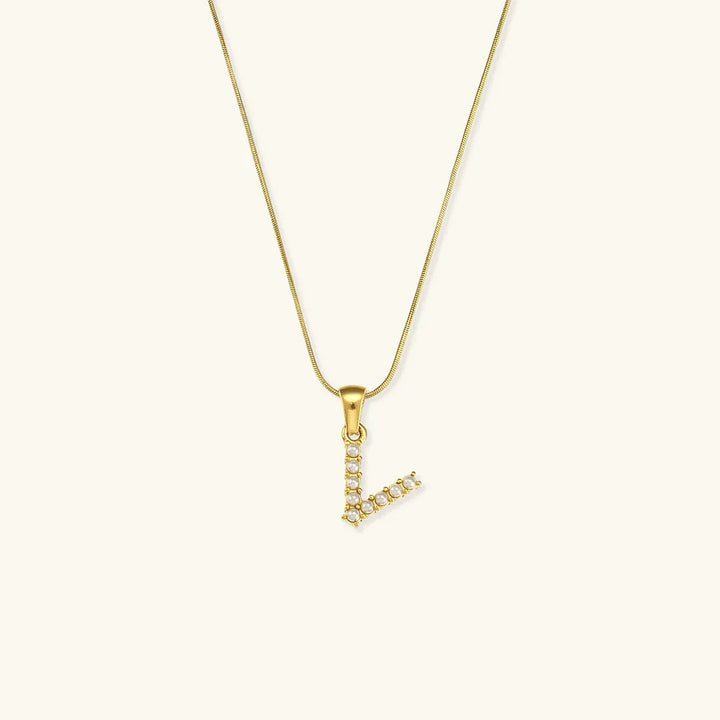 Augustine Initial Letter Pearl Necklace