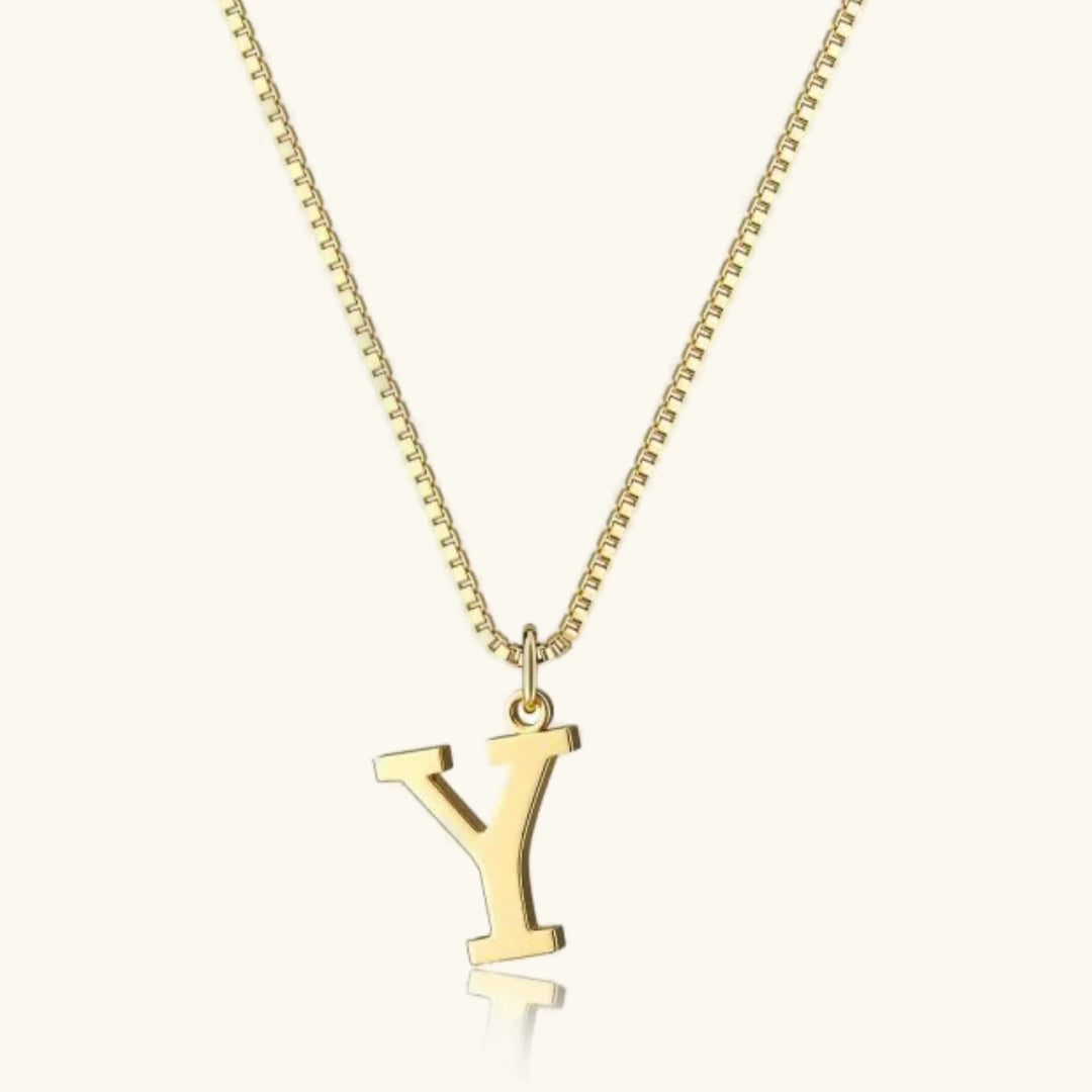 Therese Letter Initial Gold Necklace