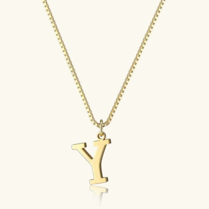 Therese Letter Initial Gold Necklace