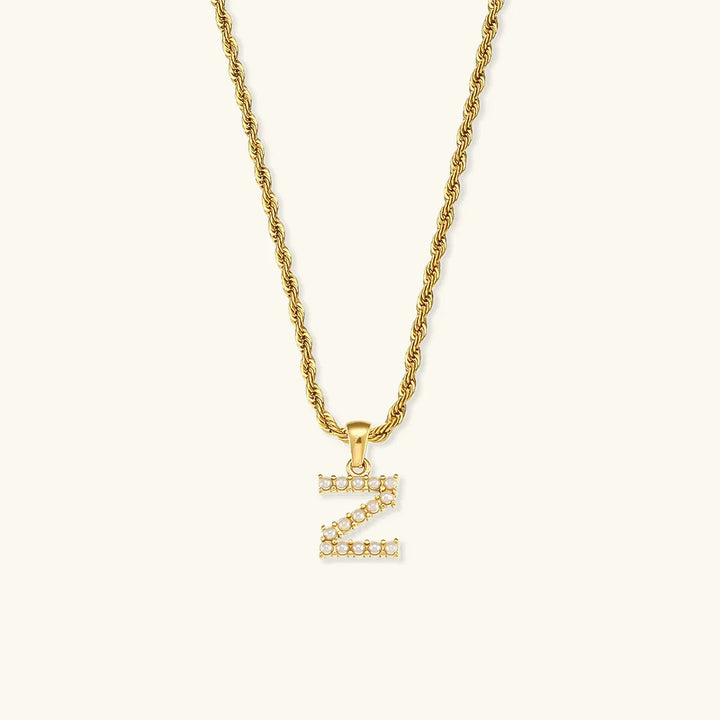 Elodie Initial Letter Pearl Necklace