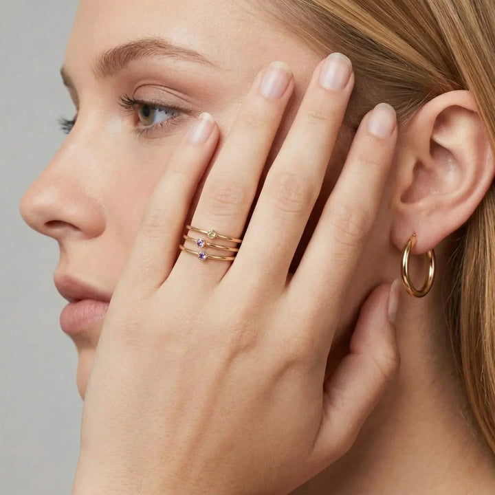 Amelia Birthstone Stacker Ring