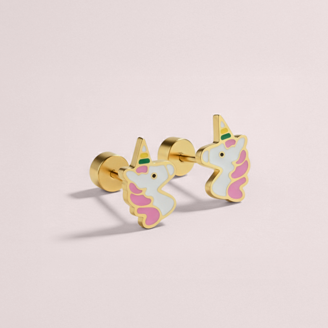 Kids Unicorn Flat Back Earrings