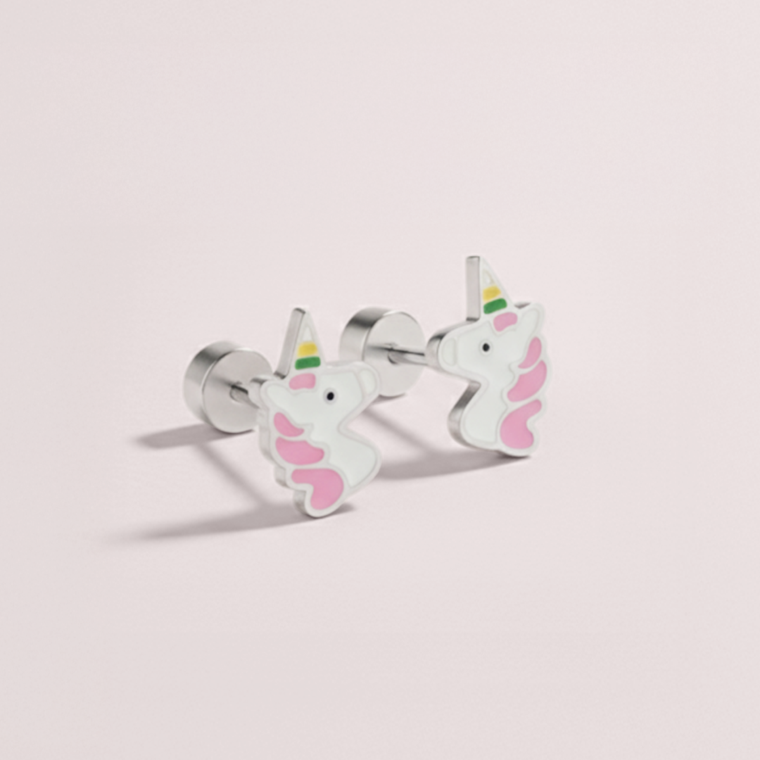 Kids Unicorn Flat Back Earrings