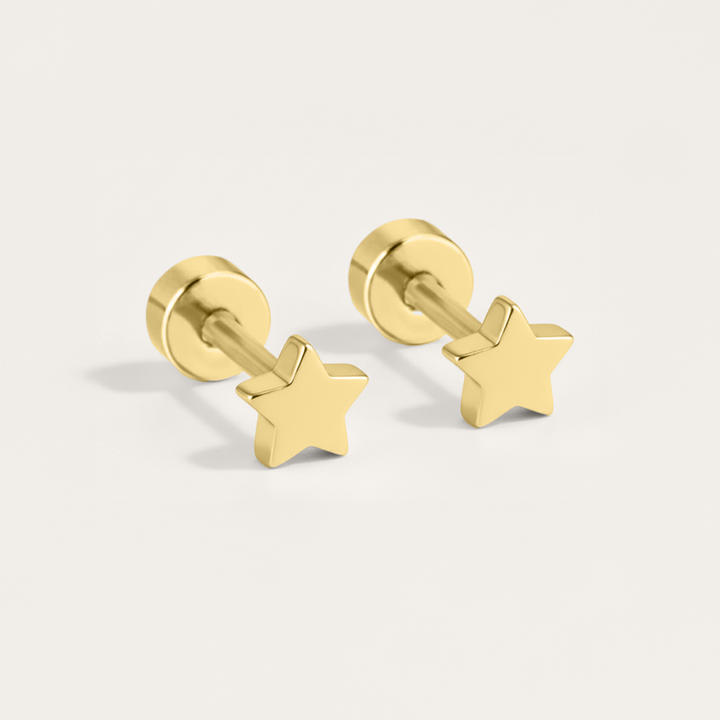 Star Hypoallergenic Flat Back Stud Earring